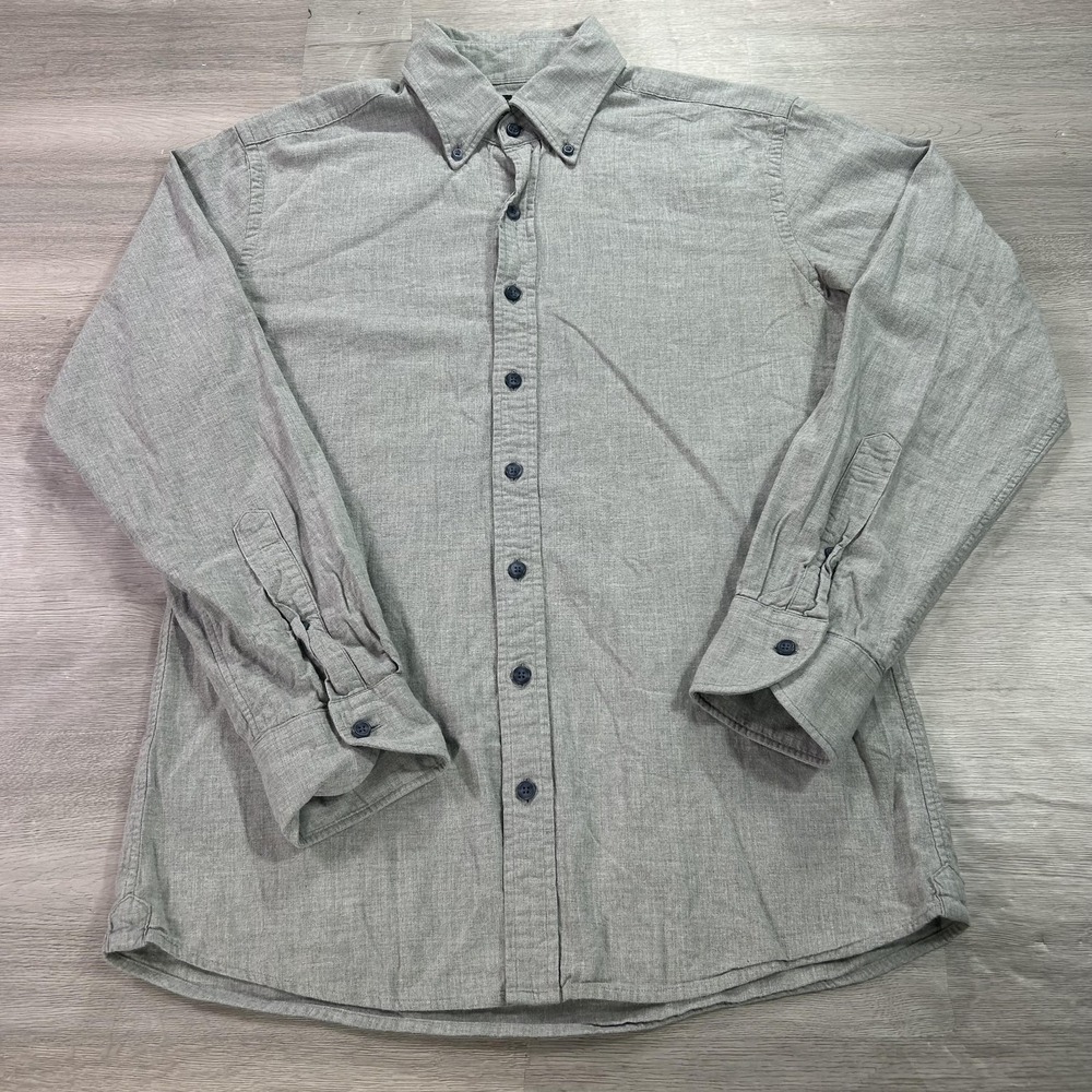 Proper Cloth Shirt Mens Medium Gray Whistler Flannel Button Down Casual